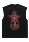 Skeleton palm tank top surfer vest retro sleeveless t-shirt