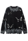 Graffiti sweater black ripped punk y2k jumper butterfly top