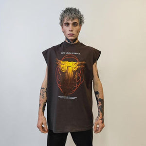 Gothic sleeveless t-shirt  tank top surfer vest vintage wash sample sale 3 for 2