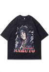 Anime t-shirt Japanese cartoon tee vintage Naruto top grey