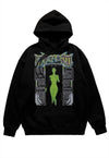 Cyber punk hoodie raver pullover monster horror top in black