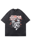 Cyber punk t-shirt grunge cartoon tee retro top vintage grey