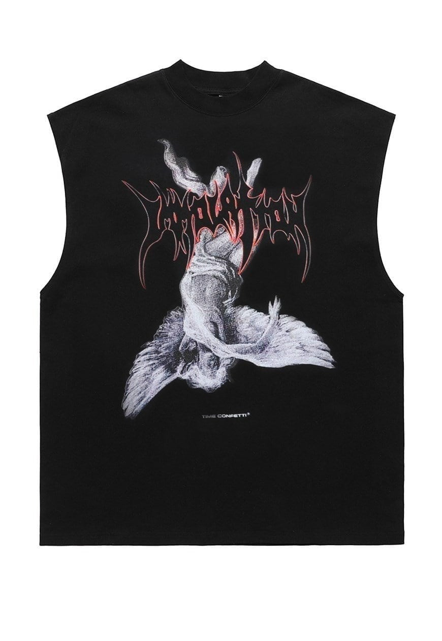 Fallen angel tank top surfer vest retro sleeveless t-shirt