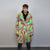 Psychedelic faux fur longline coat shaggy trench bright raver bomber fluffy winter fleece festival jacket neon burning man coat green pink