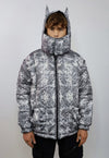 Thunder bomber reversible rave jacket detachable puffer grey