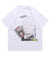 Cassette print t-shirt retro tee skater graffiti top white