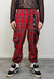 Punk trousers red check tartan pants utility plaid joggers