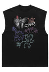 Graffiti print tank top surfer vest retro sleeveless t-shirt