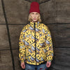 Emoji bomber jacket detachable grunge smile puffer yellow