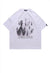 Shadow print t-shirt Gothic tee punk ghosts top in white