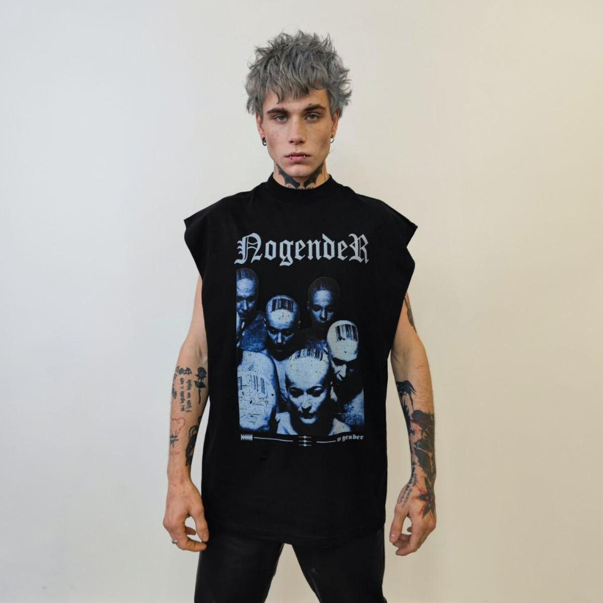 Punk sleeveless t-shirt  tank top surfer vest vintage wash sample sale 3 for 2