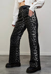 Gradient leopard jeans black leopard slim denim trousers