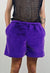 Faux fur shorts purple cropped fleece pants handmade trouser