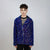 Sequin biker jacket purple blue glitter bomber sparkle night club coat party blazer glam rock overcoat fancy dress embellished going out top