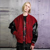 Grunge varsity jacket Gothic patch baseball bomber in red