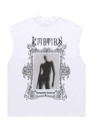 Slender man sleeveless t-shirt retro tank top surfer vest