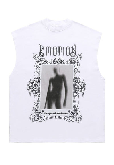 Slender man sleeveless t-shirt retro tank top surfer vest