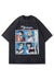 Anime t-shirt Japanese cartoon tee retro Manga top black