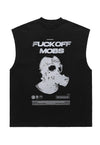 Punk print tank top surfer vest retro sleeveless t-shirt