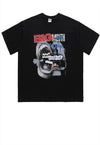 Big mouth t-shirt grunge tee retro raver top in black