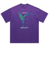 Thermal skeleton t-shirt Gothic angel raver tee in purple