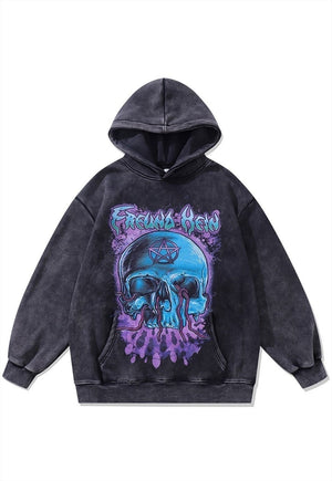 Gothic hoodie Freund Hein pullover creepy cartoon jumper