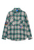 Retro check shirt long sleeve vintage wash top in green