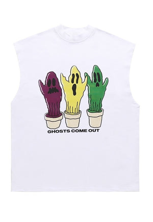 Ghosts tank top surfer vest retro sleeveless Casper t-shirt