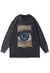 Eye t-shirt grunge long sleeve tee raver top in acid black