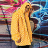 Chequerboard fleece jacket handmade 2 in 1 check coat yellow