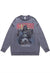 Creepy sweater skeleton knit distressed horror jumper grey