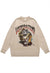 Monster sweater knitted distressed money print jumper beige