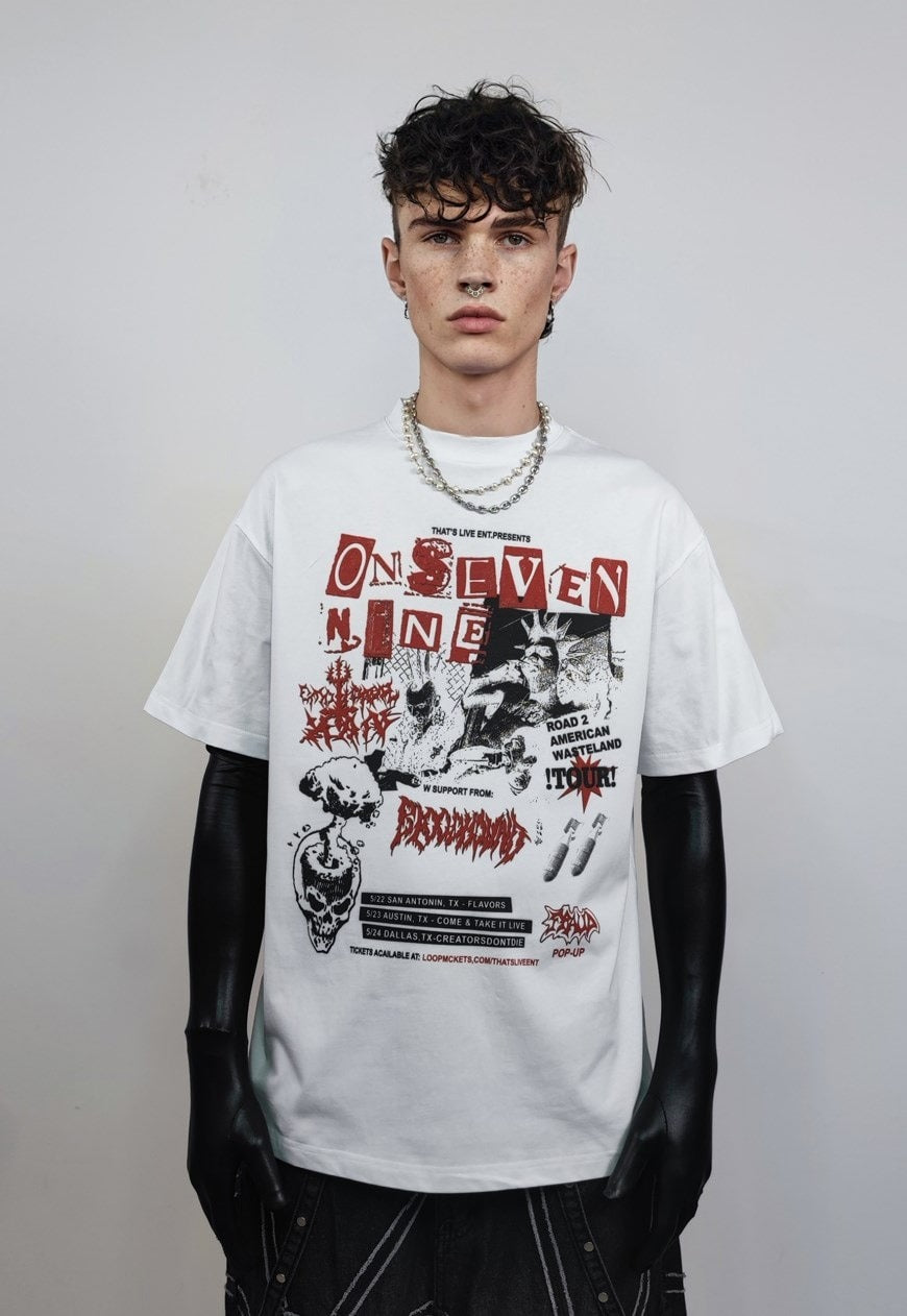 Anarchy PRINT vintage wash t-shirt sample sale 3 for 2