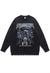 Alien zombie sweater creepy knit distressed jumper in black