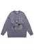 Anime sweater spooky jumper ripped knitted Kawaii top grey