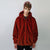 Luxury faux fur bomber grunge fleece catwalk bomber in red