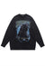 Knight sweater Gothic knit distressed horror jumper in black