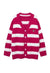 Fluffy striped cardigan fuzzy zebra jumper knitted top pink