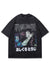 Anime t-shirt Japanese cartoon tee retro top in vintage grey