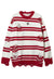 Horizontal stripe sweater ripped punk jumper Gothic top red