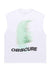 Smoke print sleeveless t-shirt Grunge tank top surfer vest