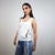 Lace up tank top cut out sleeveless t-shirt sexy body hugging tee fancy dress jumper luxury low cut going out surfer vest white