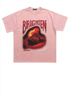 Bones print t-shirt zombie tee grunge corpse top pastel pink