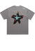 Star print t-shirt grunge punk tee retro graffiti top grey