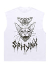 Egyptian cat sleeveless t-shirt retro tank top surfer vest