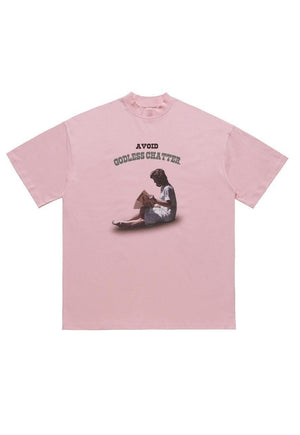 Retro poster t-shirt Playboy print tee skater top in pink