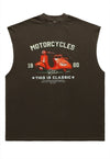 Retro sleeveless t-shirt surfer tank top Vespa poster vest