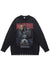 Creepy sweater skeleton knit distressed horror jumper black