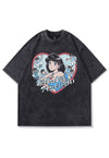 Japanese cartoon t-shirt anime tee retro skater top black