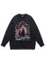 Creepy sweater scary knit distressed skeleton jumper black